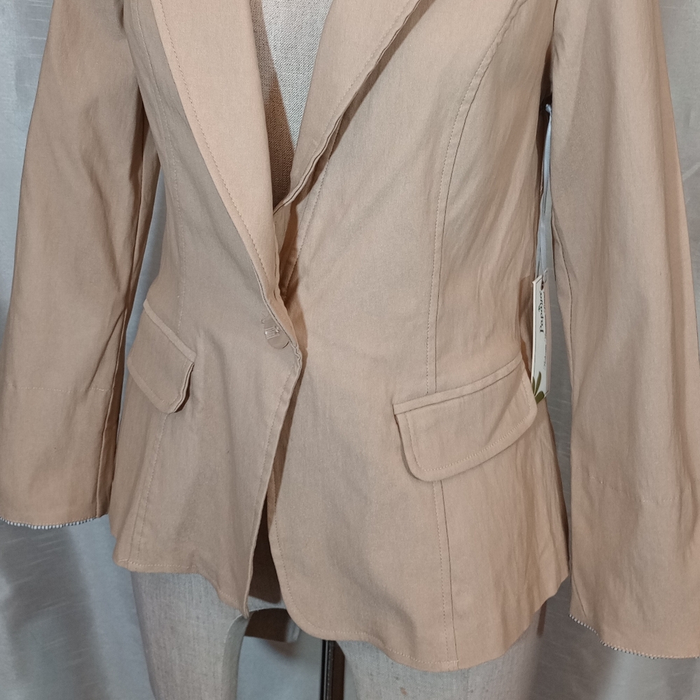 Papaya TAG Girls Blazer, RollUp- 3/4 to down sleeve, BttnUp, Collar, tan, L - Picture 11 of 11